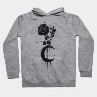 Black rose and moon Hoodie